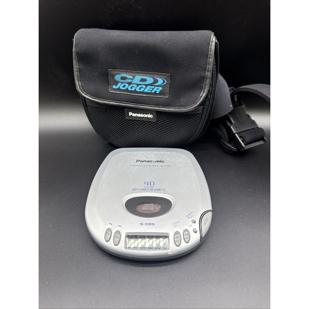 Panasonic SL-S360 Portable CD Player Silver XBS Anti Shock RP-SB30 Jogger Bag